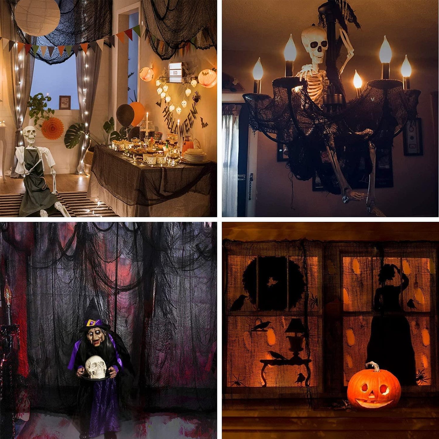 Halloween Creepy Cloth 80 x 200 in, Scary Gauze Doorways Spooky Giant Tapestry for Halloween Party Supplies Decorations - Lasercutwraps Shop