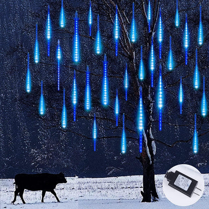 LED Snowfall Lights, Waterproof Meteor Christmas Lights, Hanging Falling Rain Lights - Lasercutwraps Shop