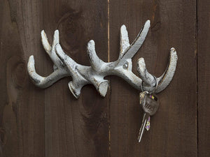 Vintage Cast Iron Deer Antlers Wall Mounted Hooks - Lasercutwraps Shop