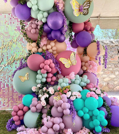 Tiffany Blue Macaron Green Orange Balloons 179Pcs Latex Thick Pastel Red Lilac Balloons Arch Kit - Lasercutwraps Shop