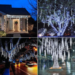 LED Snowfall Lights, Waterproof Meteor Christmas Lights, Hanging Falling Rain Lights - Lasercutwraps Shop