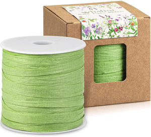 229 Yards Easter Raffia Paper Ribbon Kraft Craft Packing Paper Twine for Festival Gifts, DIY Decoration and Weaving, 1/4 inch Width - Lasercutwraps Shop