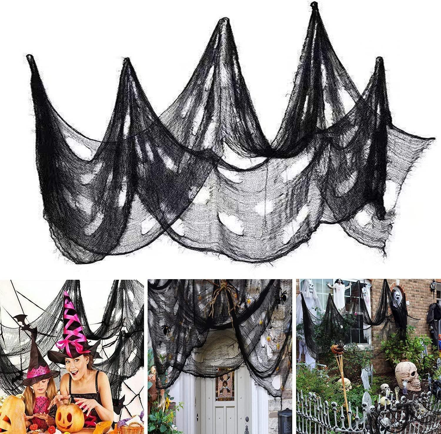 Halloween Creepy Cloth 80 x 200 in, Scary Gauze Doorways Spooky Giant Tapestry for Halloween Party Supplies Decorations - Lasercutwraps Shop