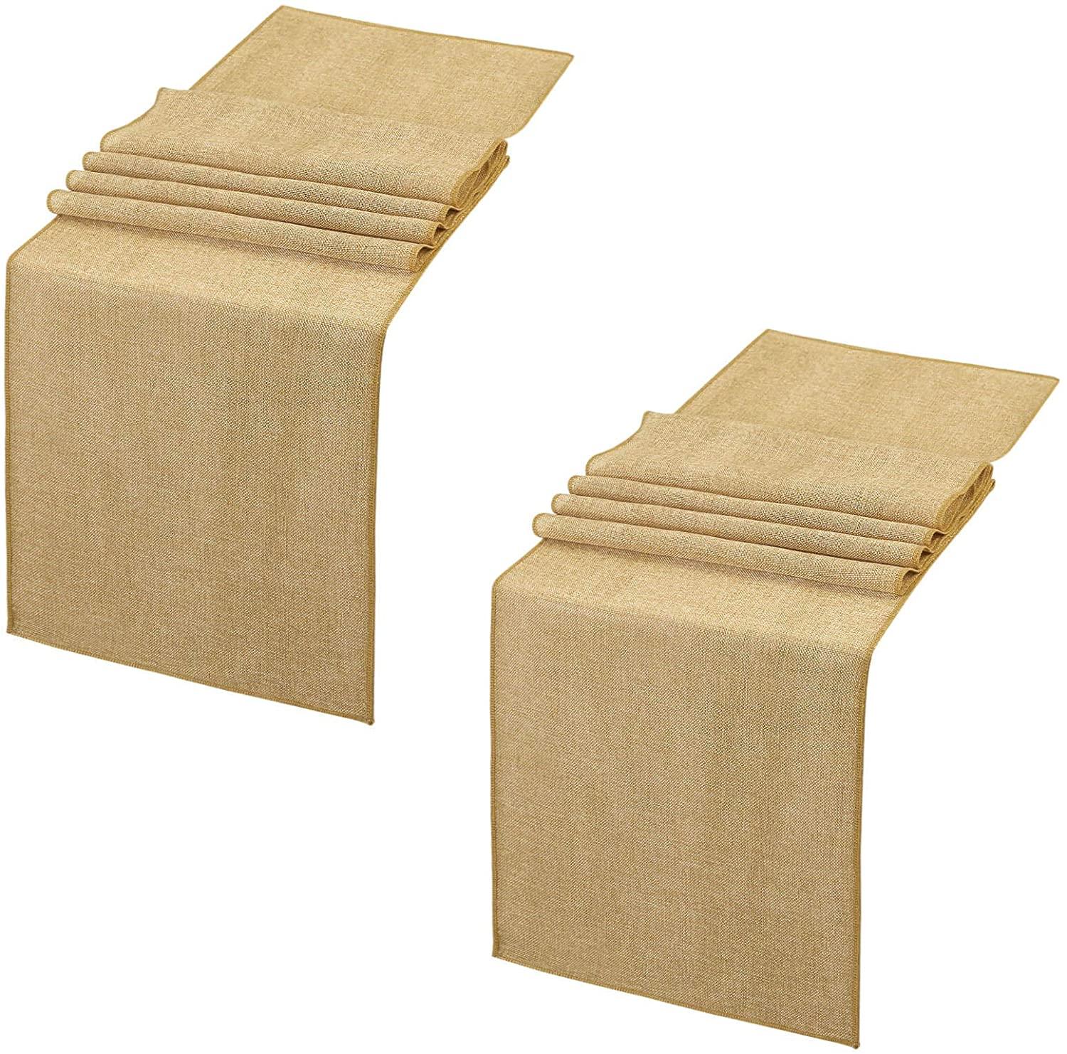 Burlap Table Runner Farmhouse Jute Table Runners 2 Pack 13 x 108 inch Khaki Burlap Fabric for Farmhouse Wedding Table Decorations - Lasercutwraps Shop