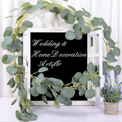 Artificial Eucalyptus Garland, 6 ft Faux Silk Eucalyptus Leaves Vines Handmade Garland Greenery Wedding Backdrop Arch Decorations - Lasercutwraps Shop