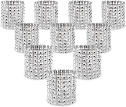 Rhinestone Napkin Rings Diamond Adornment for Place Settings, Wedding Receptions - Lasercutwraps Shop