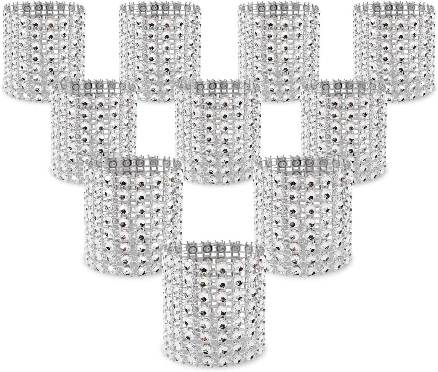Rhinestone Napkin Rings Diamond Adornment for Place Settings, Wedding Receptions - Lasercutwraps Shop