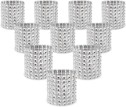 Rhinestone Napkin Rings Diamond Adornment for Place Settings, Wedding Receptions - Lasercutwraps Shop
