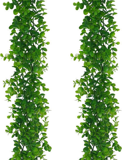 2 Pack 12ft Faux Eucalyptus Vines Greenery Garland with LED Light String Wedding Backdrop Arch - Lasercutwraps Shop