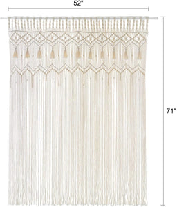 Macrame Curtain Large Boho Woven Wall Hanging Window Curtains - Lasercutwraps Shop