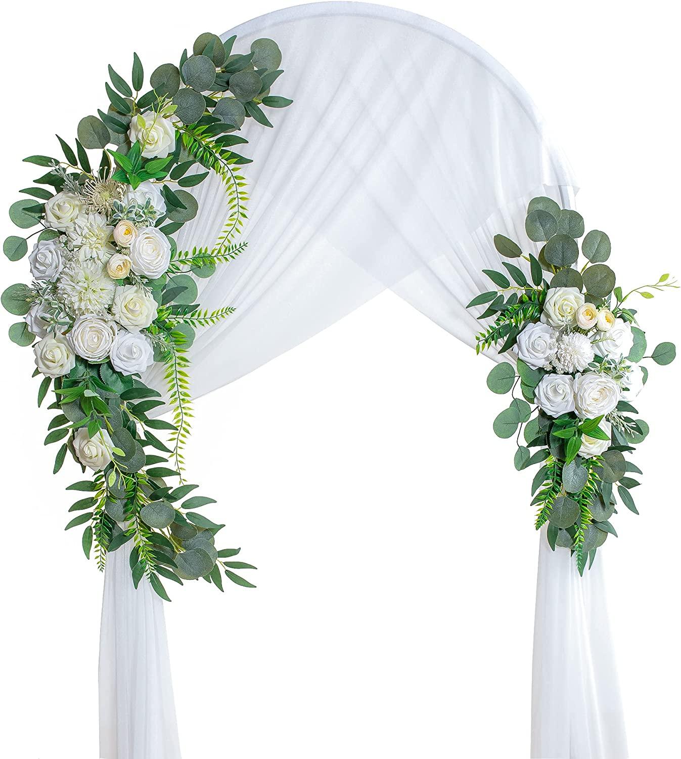 2pcs Wedding Arch Flowers, Artificial Flowers for Decoration, Large Flower Swag for Wedding Ceremony - Lasercutwraps Shop