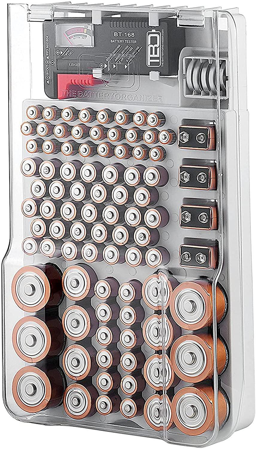 The Battery Organizer and Tester with Cover, Battery Storage Organizer and Case, Holds 93 Batteries - Lasercutwraps Shop