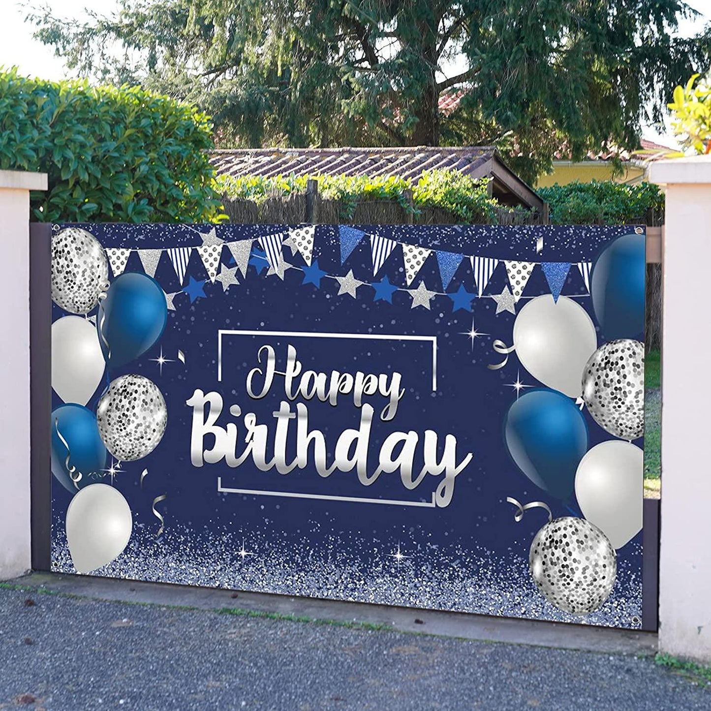 Happy Birthday Decorations Backdrop, Glitter Birthday Backdrop - Lasercutwraps Shop