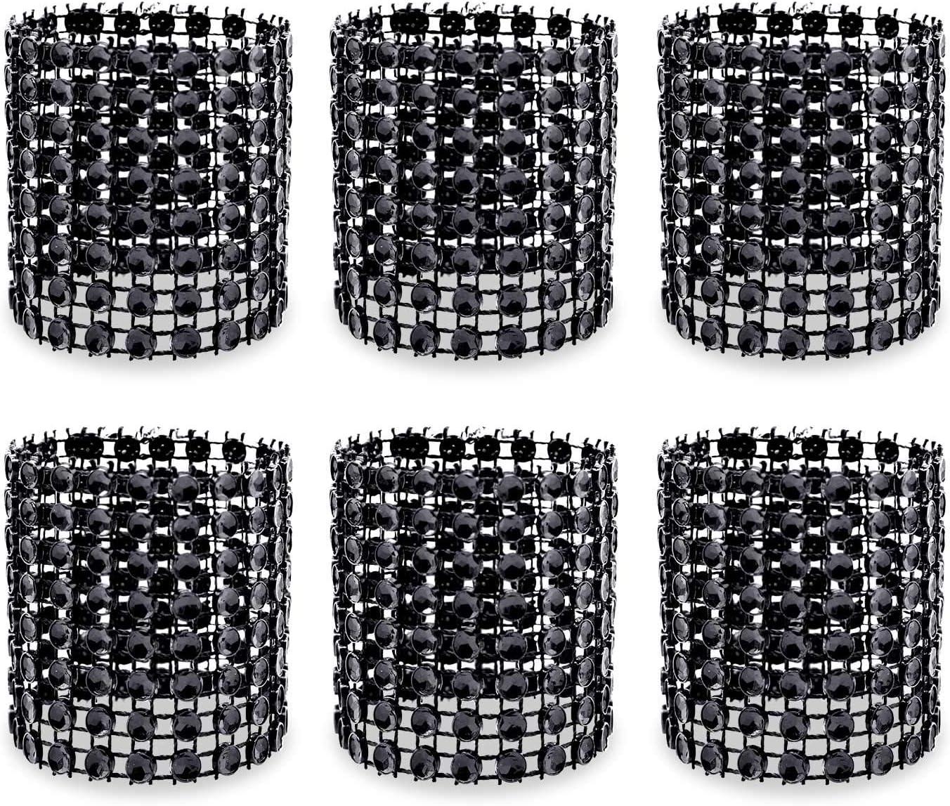Rhinestone Napkin Rings Diamond Adornment for Place Settings, Wedding Receptions - Lasercutwraps Shop