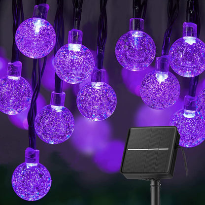 Solar String Lights Outdoor Waterproof, 2 Pack 60 LED 36.5 FT Each, Crystal Globe Lights with 8 Lighting Modes - Lasercutwraps Shop