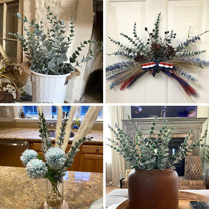 24pcs Eucalyptus Stems Decor Artificial Eucalyptus Leaves Faux Greenery Branches for Wedding Centerpiece - Lasercutwraps Shop