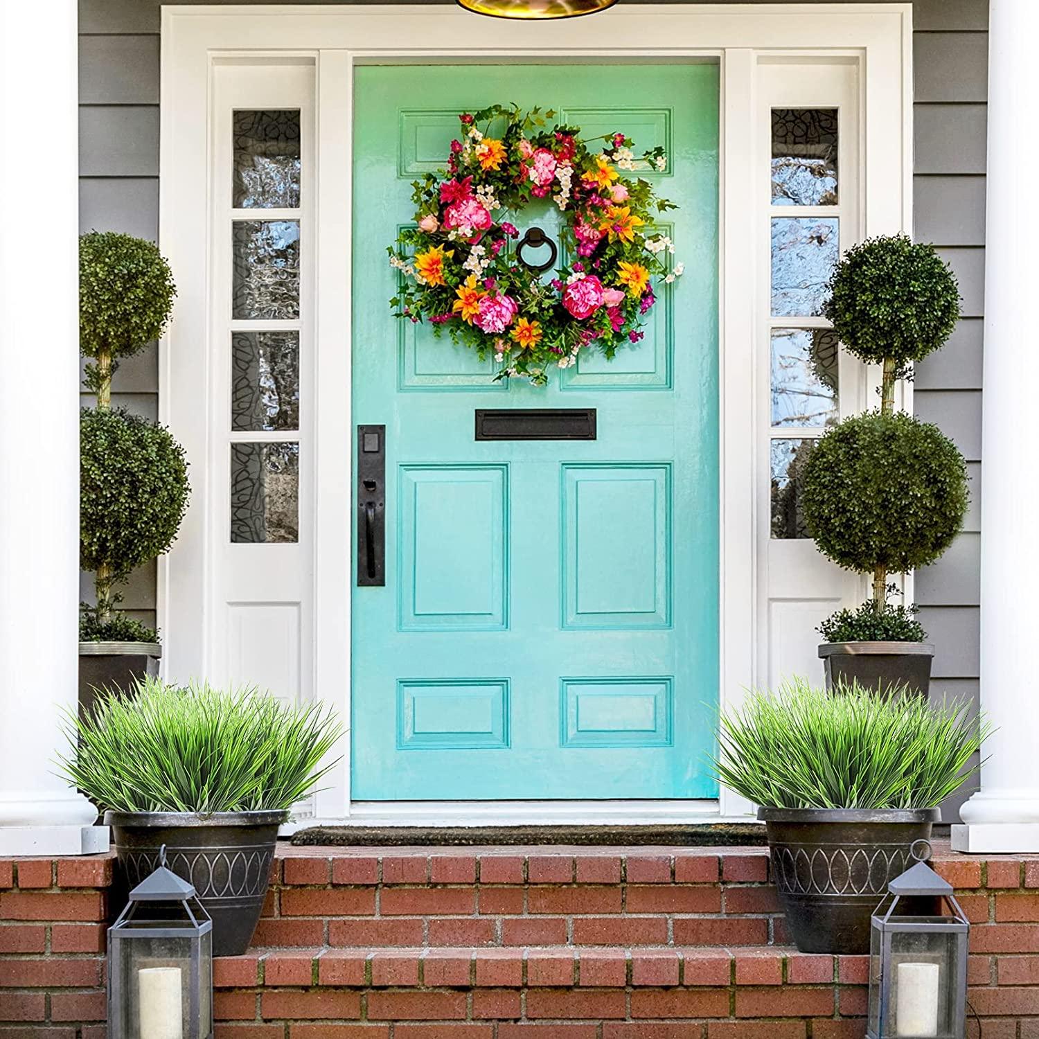 fake plants outside house 14pcs Artificial Plants Outdoor, UV Resistant Fake Grass Outdoor Plant – Lasercutwraps Shop