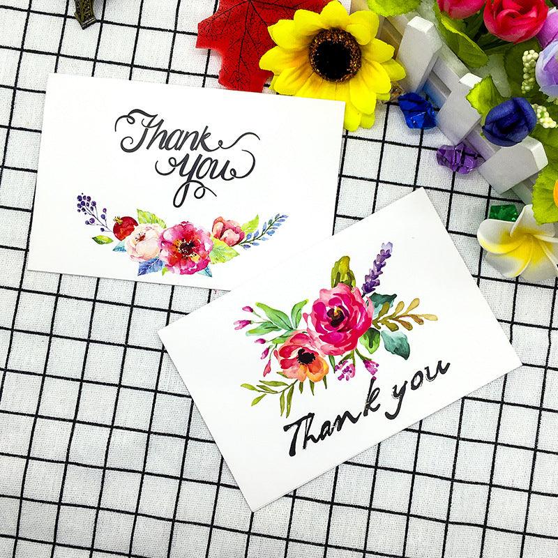 Floral Thank You Cards With Envelopes 48 Bulk 4 X 6 Inch for Wedding Baby Shower - Lasercutwraps Shop