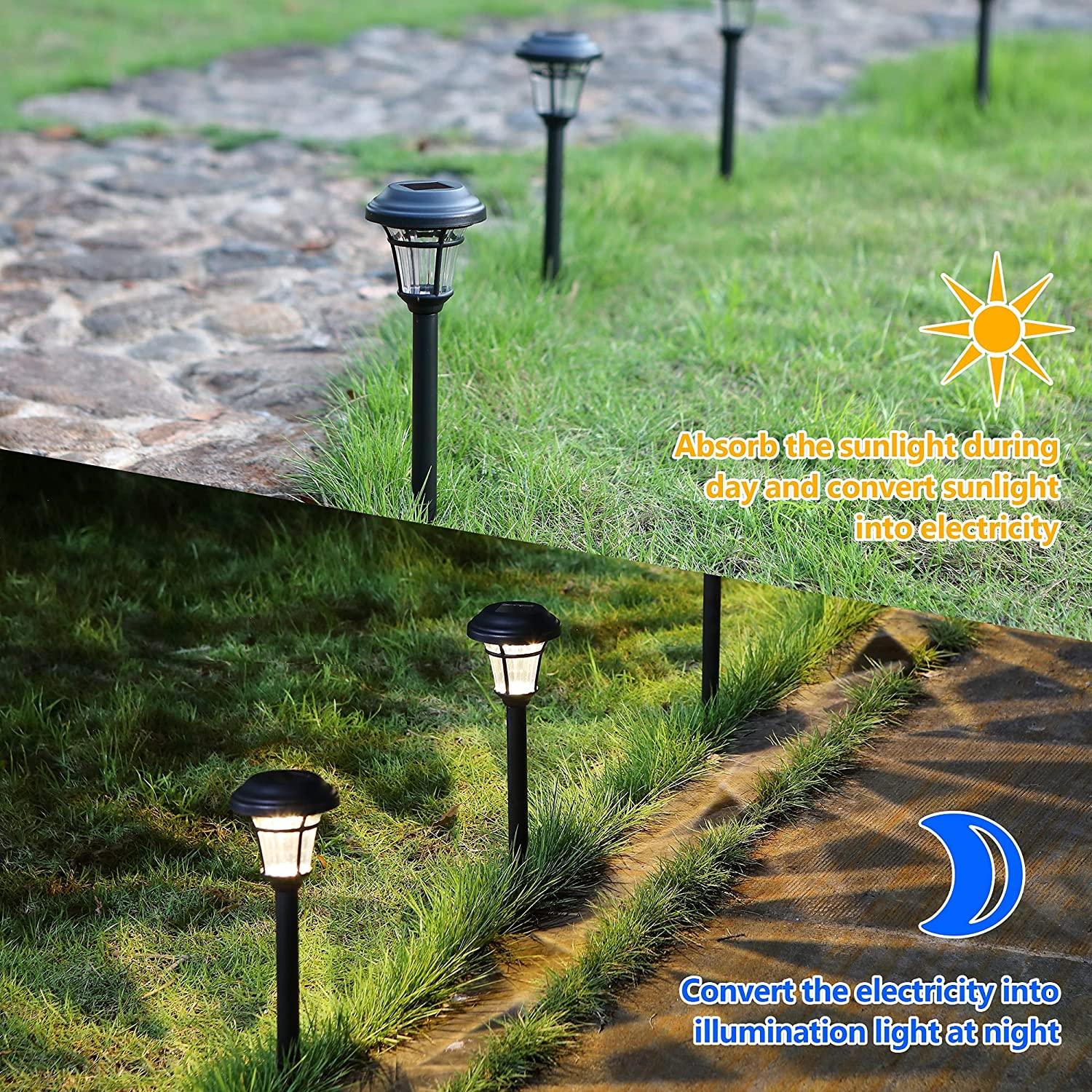 10 Pack Solar Pathway Lights Outdoor Solar Garden Lights for Patio, Yard, Driveway - Lasercutwraps Shop