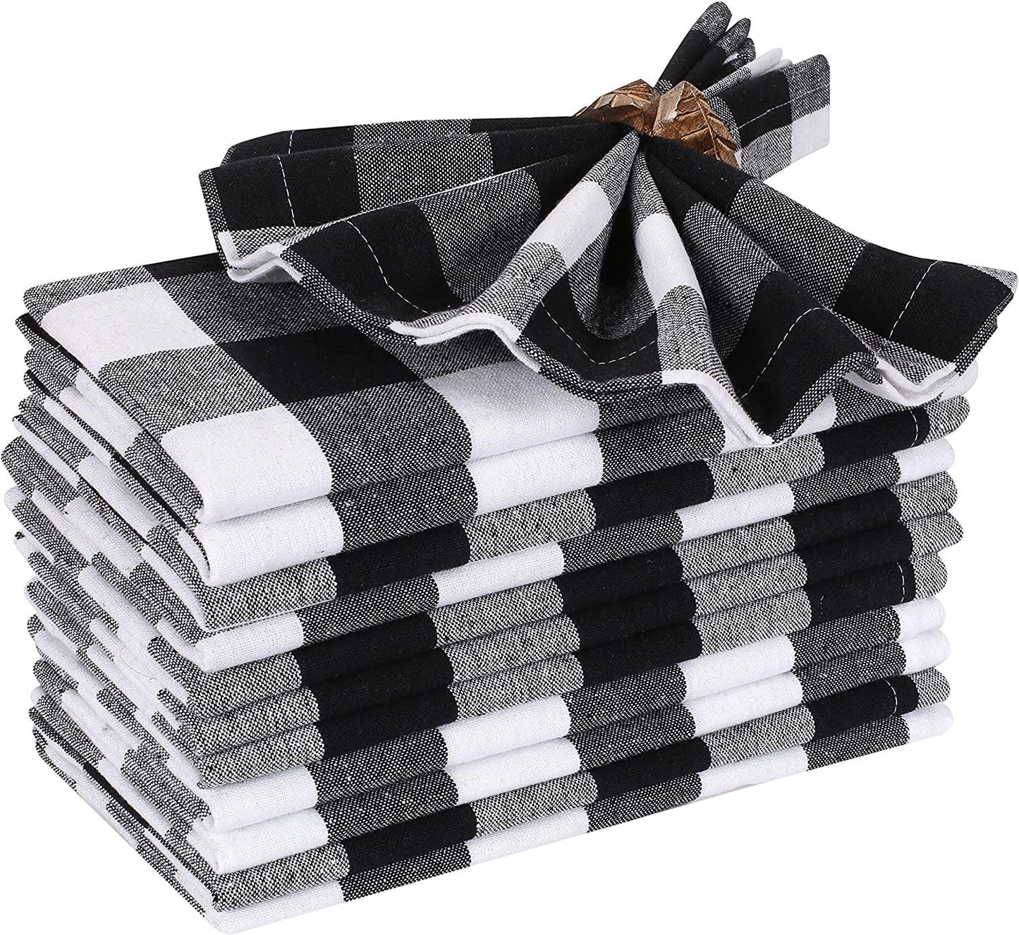 Cloth Dinner Napkin Gingham Plaid Check Fabric 18X18 Wedding Napkins, Cocktails Napkins, Fabric Napkins - Lasercutwraps Shop