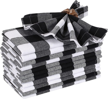 Cloth Dinner Napkin Gingham Plaid Check Fabric 18X18 Wedding Napkins, Cocktails Napkins, Fabric Napkins - Lasercutwraps Shop