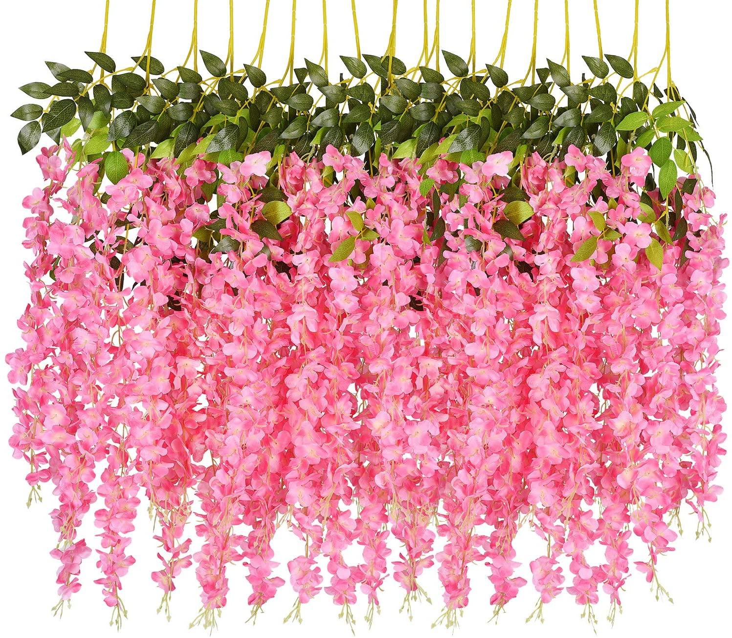 Artificial Fake Wisteria Vine Ratta Hanging Garland Silk Flowers String Home Party Wedding Decor - Lasercutwraps Shop