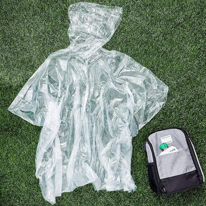 10 Count Disposable Kids Rain Ponchos Hood - Emergency Poncho Clear - Lasercutwraps Shop