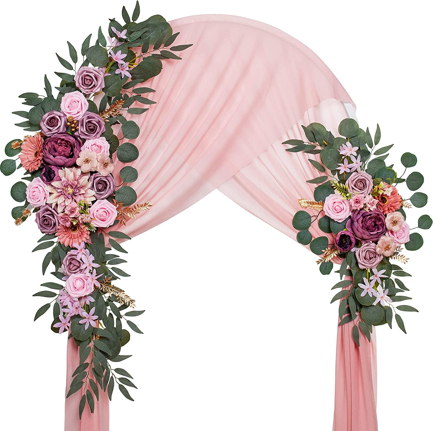 2pcs Wedding Arch Flowers, Artificial Flowers for Decoration, Large Flower Swag for Wedding Ceremony - Lasercutwraps Shop