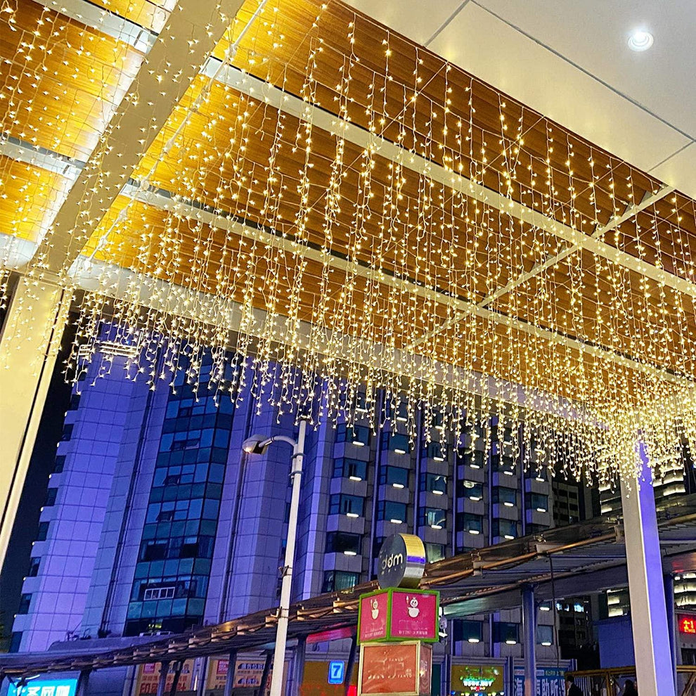 10ft LED Icicle String Lights, Christmas Icicle Lights 300 LEDs Window ...