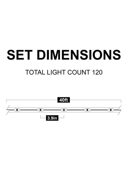 46FT 8 Modes 120 LED String Lights Outdoor Waterproof Fairy Lights Dimmable/Timer with Remote - Lasercutwraps Shop