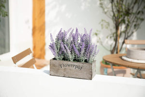 Artificial Flower Potted Lavender Plant for Home Decor (Wooden Tray, 9 Long) - Lasercutwraps Shop