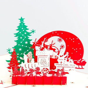 Christmas Eve Handmade 3D Pop-Up Card - Lasercutwraps Shop