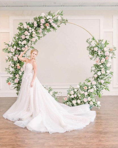 Wedding Arches for Ceremony Wedding Arch Circle Backdrop Stand Round Backdrop Stand Balloon Arch Stand Circle Balloon Arch Frame - Lasercutwraps Shop