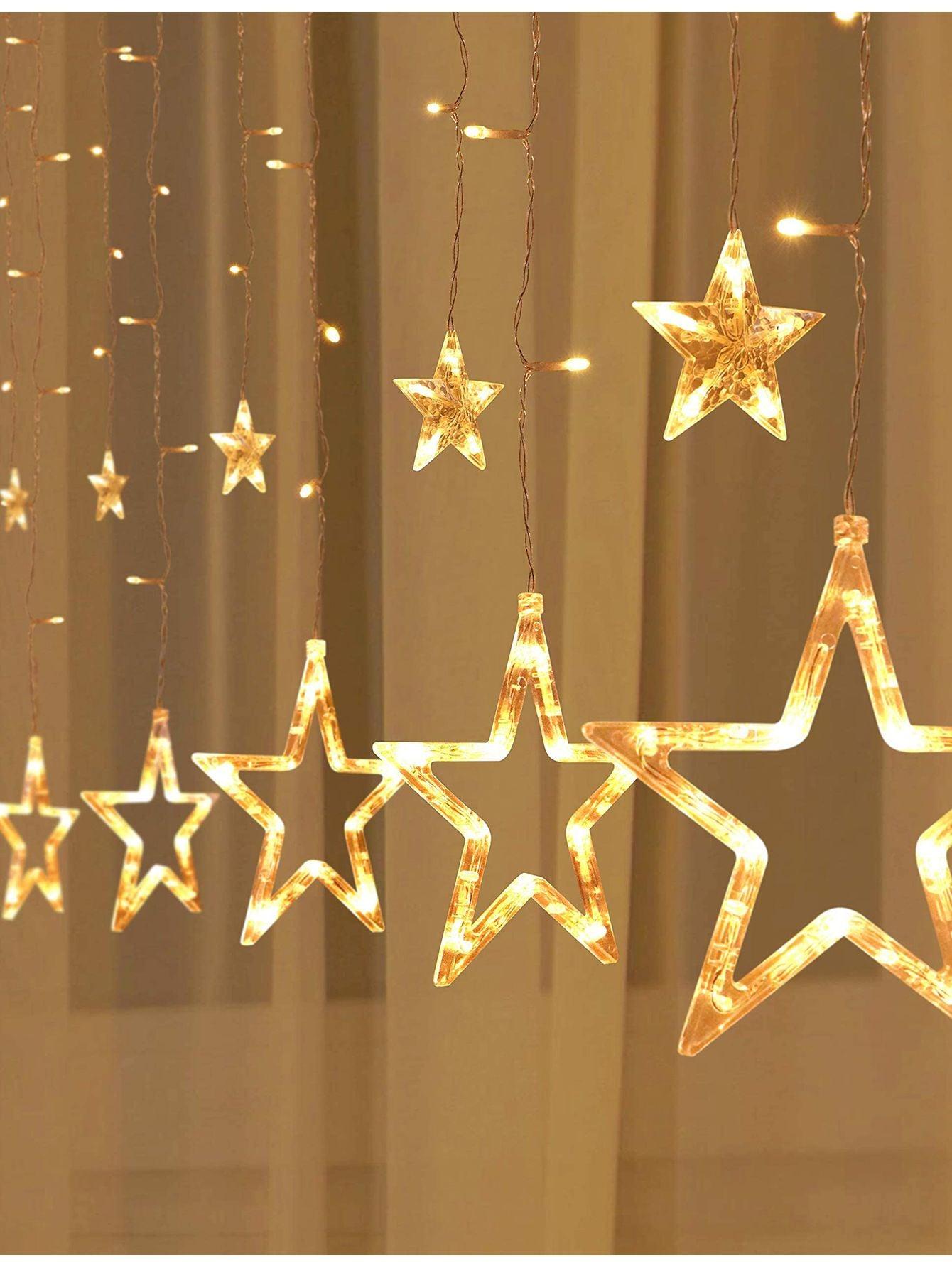 Star Curtain Lights, Stars Window Curtain Lights Fairy Lights - Lasercutwraps Shop