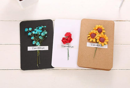 Dried Flower Thank You Card Greeting Cards Blank Thank You Note Card for Wedding Birthday Party Invitation - Lasercutwraps Shop