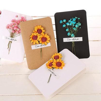 Dried Flower Thank You Card Greeting Cards Blank Thank You Note Card for Wedding Birthday Party Invitation - Lasercutwraps Shop