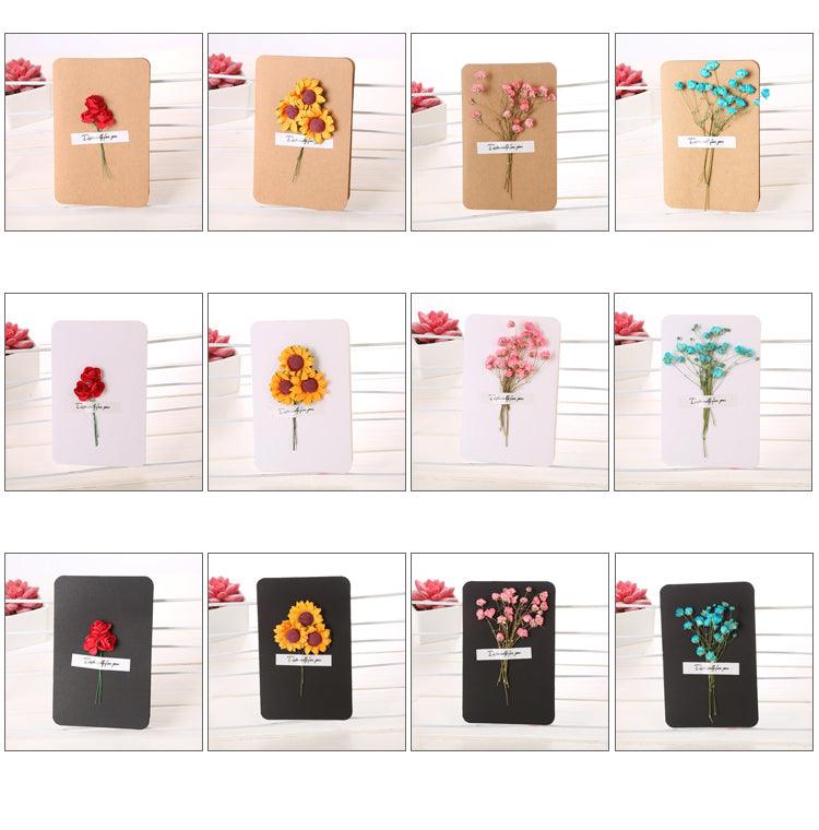 Dried Flower Thank You Card Greeting Cards Blank Thank You Note Card for Wedding Birthday Party Invitation - Lasercutwraps Shop