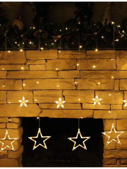 Star Curtain Lights, Stars Window Curtain Lights Fairy Lights - Lasercutwraps Shop