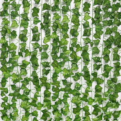 24pcs 158 Feet Fake Ivy Leaves Fake Vines Artificial Ivy, Silk Ivy Garland Greenery Artificial Hanging Plants for Wedding Wall Decor, Party Room Decor - Lasercutwraps Shop