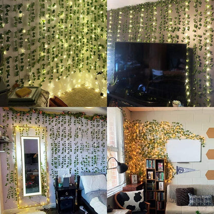 24pcs 158 Feet Fake Ivy Leaves Fake Vines Artificial Ivy, Silk Ivy Garland Greenery Artificial Hanging Plants for Wedding Wall Decor, Party Room Decor - Lasercutwraps Shop