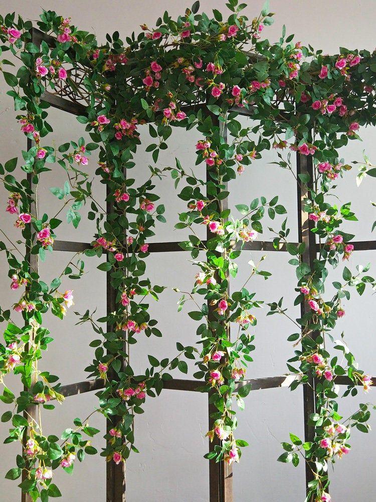 5 Pack 41 FT Fake Rose Vine Flowers Plants Artificial Flower Hanging Rose Ivy Home Wedding Party Decorations - Lasercutwraps Shop