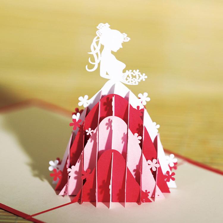 Handmade Wedding pop up card (Wedding Bride), 3D wedding card, Wedding Pop Up Anniversary Cards - Lasercutwraps Shop