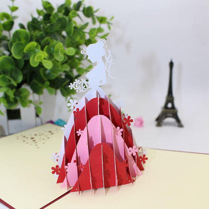 Handmade Wedding pop up card (Wedding Bride), 3D wedding card, Wedding Pop Up Anniversary Cards - Lasercutwraps Shop