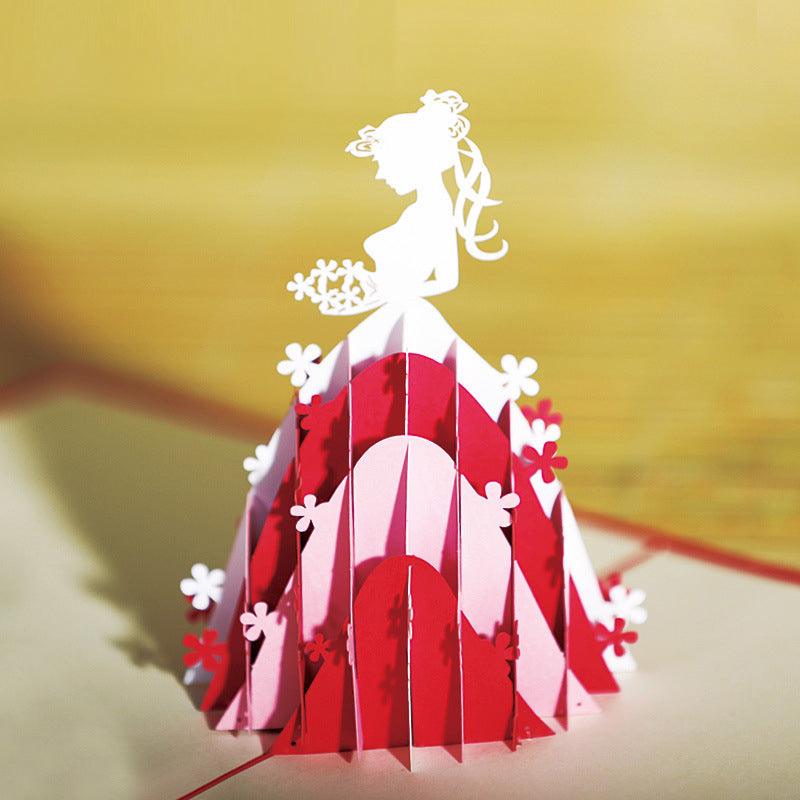 Handmade Wedding pop up card (Wedding Bride), 3D wedding card, Wedding Pop Up Anniversary Cards - Lasercutwraps Shop