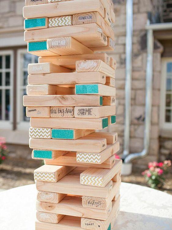 Wedding Jenga Guest book, Build A Memory Block Wedding Guest Book Alternative, Unique Wedding Decorations - Lasercutwraps Shop