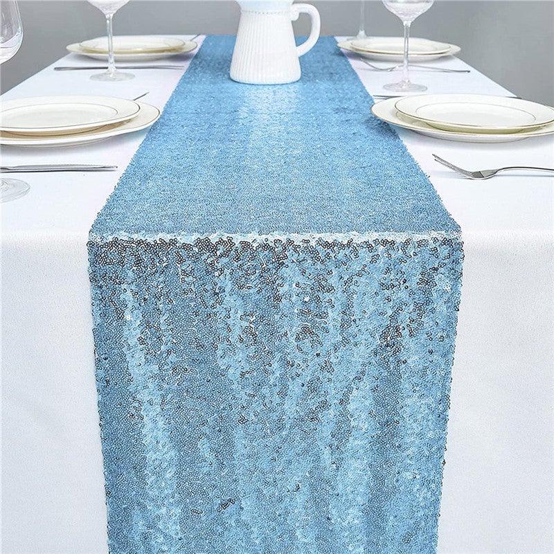 12x72 Inch Sequin Table Runner Glitter Table Runner for Party, Wedding, Bridal Baby Shower, Event Decorations - Lasercutwraps Shop