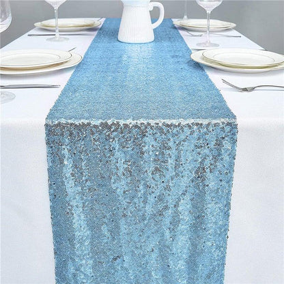 12x72 Inch Sequin Table Runner Glitter Table Runner for Party, Wedding, Bridal Baby Shower, Event Decorations - Lasercutwraps Shop