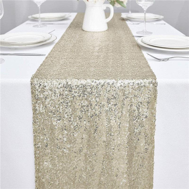 12x72 Inch Sequin Table Runner Glitter Table Runner for Party, Wedding, Bridal Baby Shower, Event Decorations - Lasercutwraps Shop