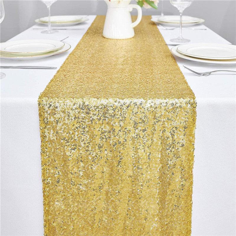 12x72 Inch Sequin Table Runner Glitter Table Runner for Party, Wedding, Bridal Baby Shower, Event Decorations - Lasercutwraps Shop