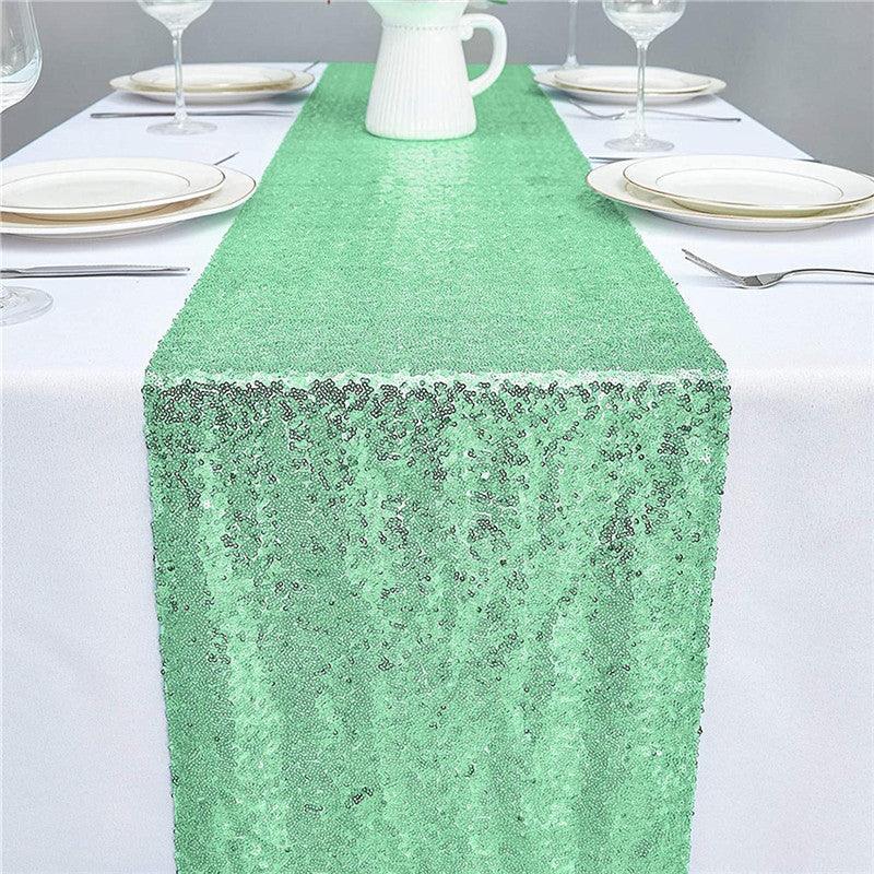 12x72 Inch Sequin Table Runner Glitter Table Runner for Party, Wedding, Bridal Baby Shower, Event Decorations - Lasercutwraps Shop